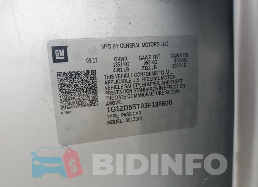 1G1ZD5ST0JF138600 Photo# 12