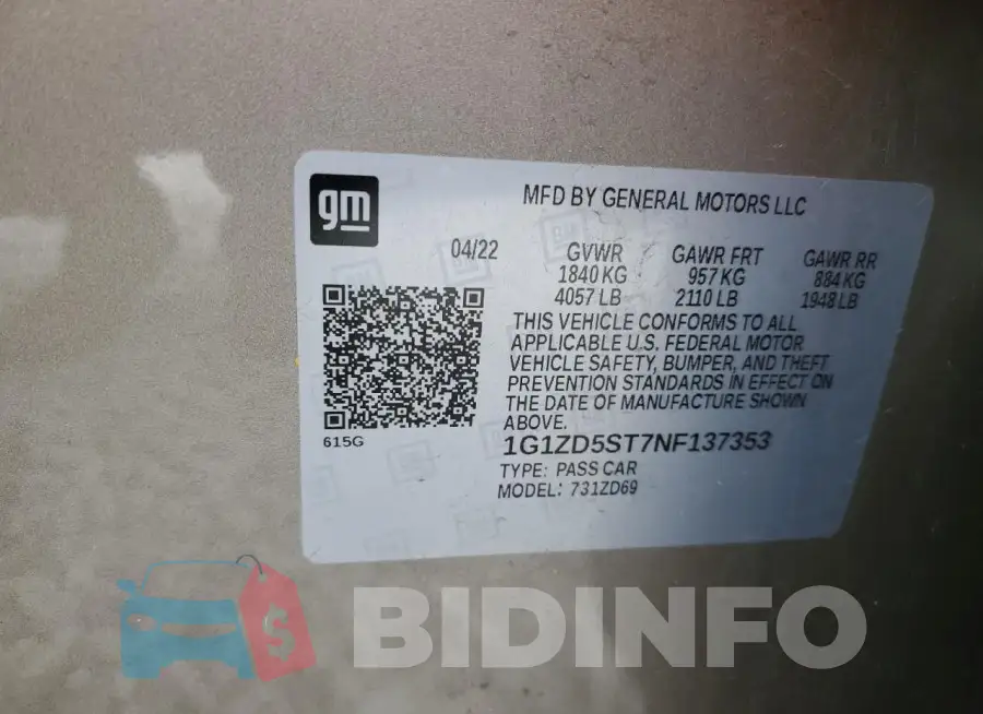 1G1ZD5ST7NF137353 Photo# 12