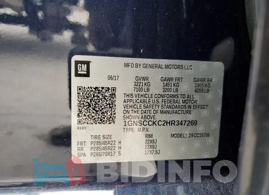 1GNSCCKC2HR347269 Photo# 13