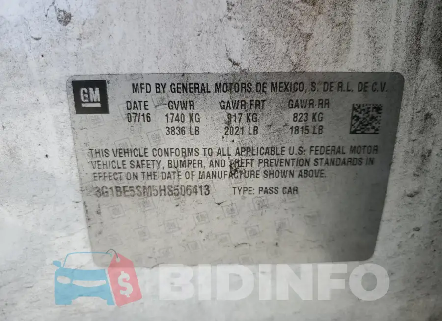 3G1BE5SM5HS506413 Photo# 12