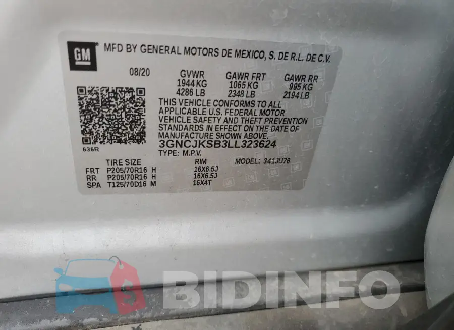 3GNCJKSB3LL323624 Photo# 12