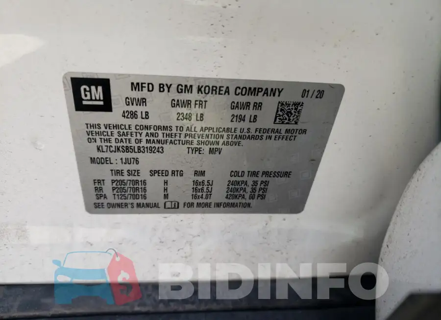 KL7CJKSB5LB319243 Photo# 13