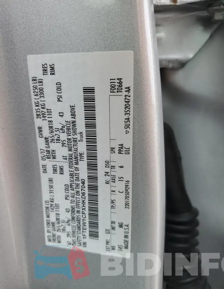 1FTEW1CPXHKD67040 Photo# 12