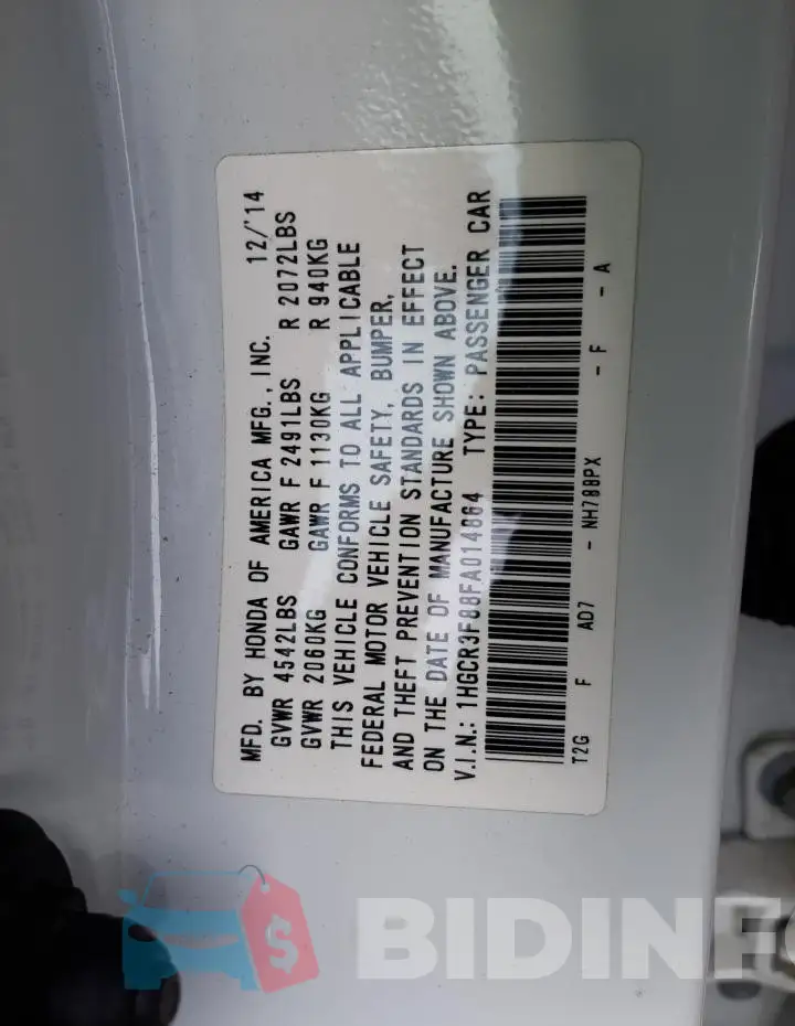 1HGCR3F88FA014864 Photo# 12