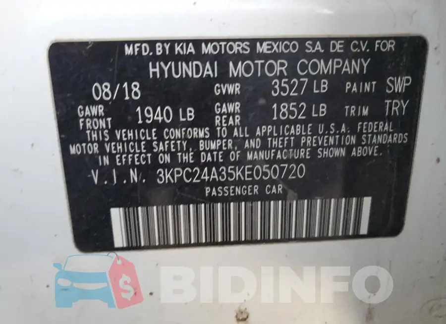 3KPC24A35KE050720 Photo# 12