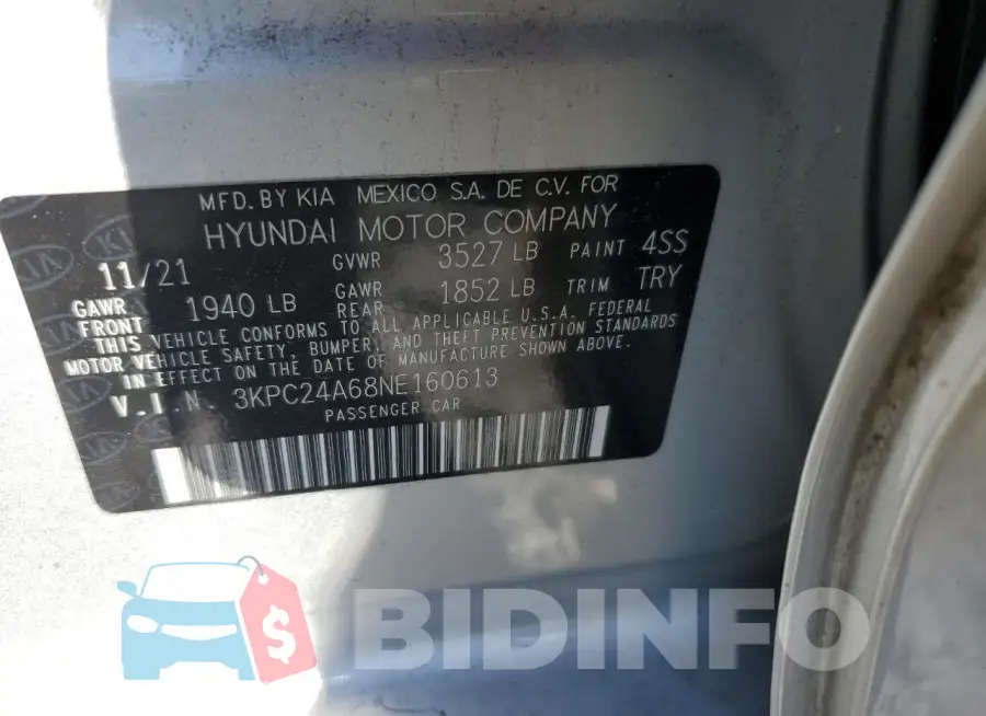 3KPC24A68NE160613 Photo# 12