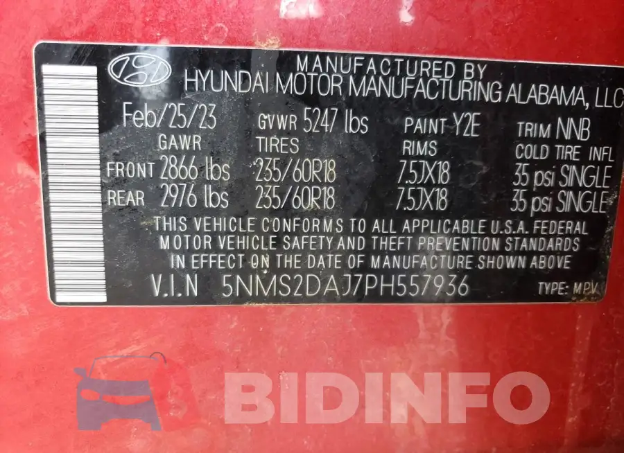 5NMS2DAJ7PH557936 Photo# 13