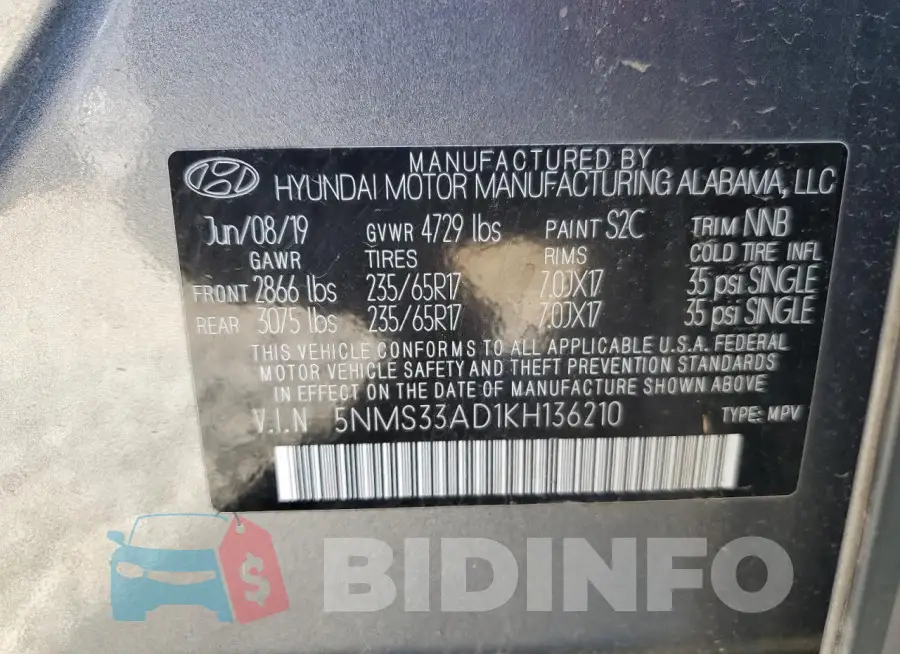 5NMS33AD1KH136210 Photo# 12