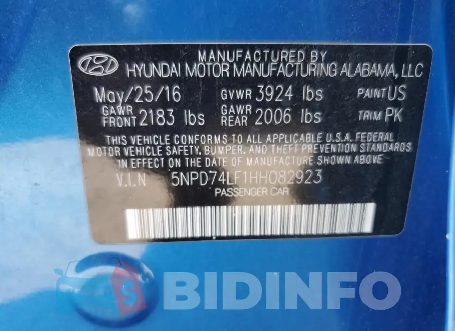 5NPD74LF1HH082923 Photo# 12
