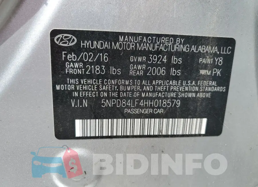 5NPD84LF4HH018579 Photo# 12
