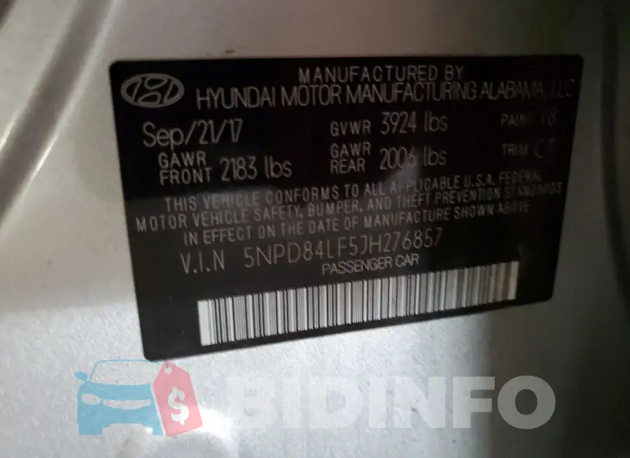 5NPD84LF5JH276857 Photo# 12