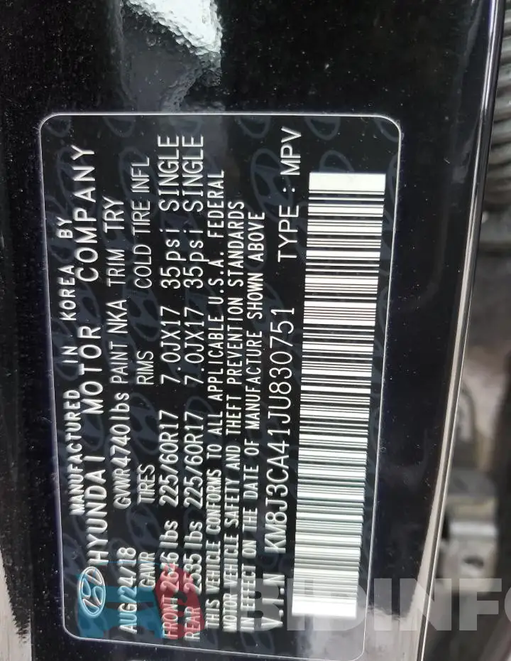 KM8J3CA41JU830751 Photo# 12