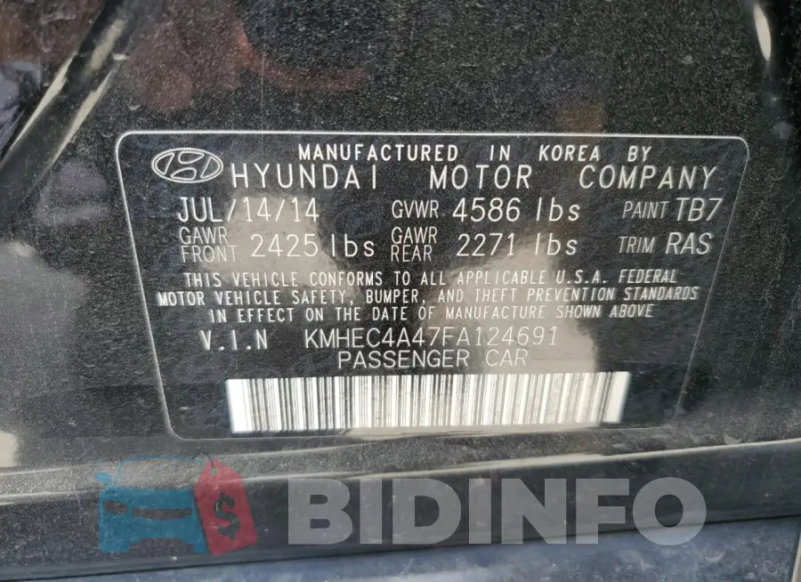 KMHEC4A47FA124691 Photo# 13