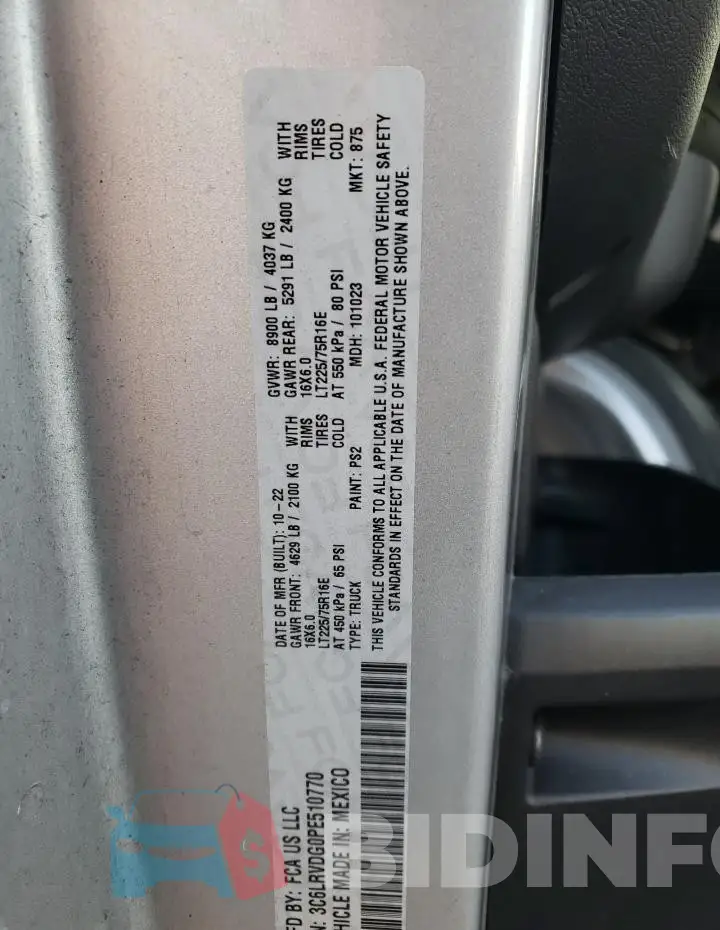 3C6LRVDG0PE510770 Photo# 13