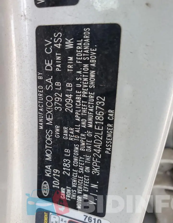 3KPF24AD2LE186732 Photo# 12