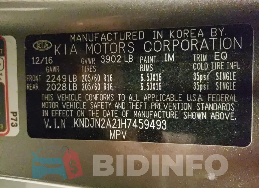KNDJN2A21H7459493 Photo# 12