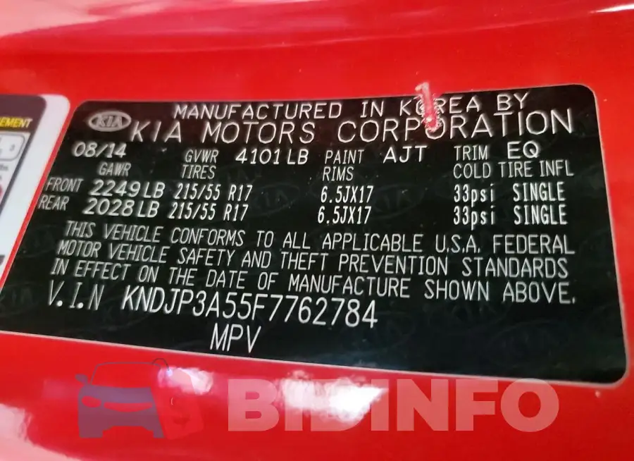 KNDJP3A55F7762784 Photo# 13