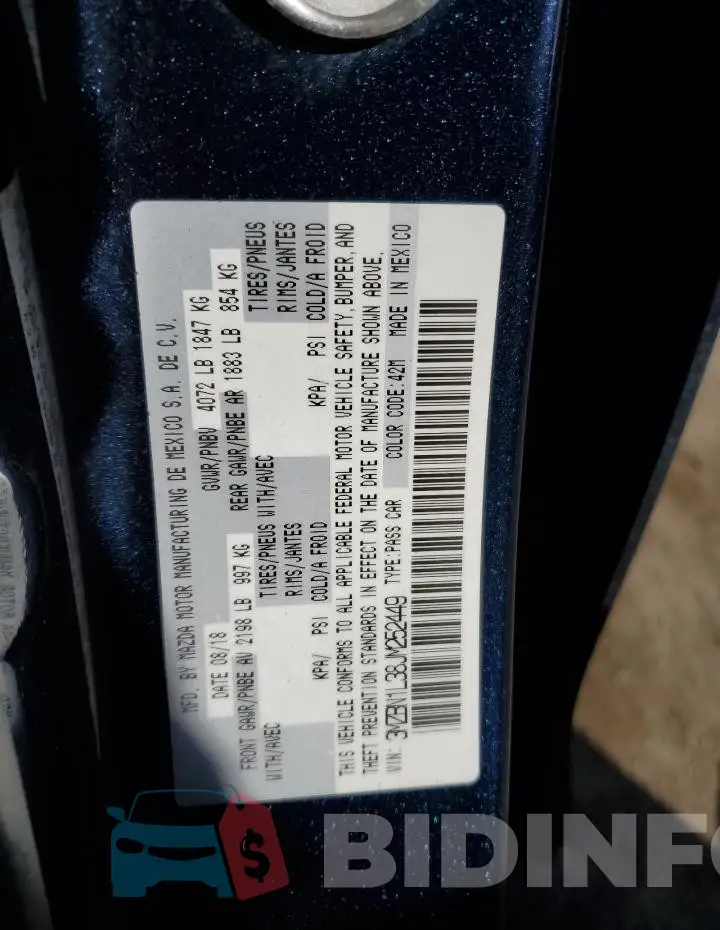 3MZBN1L38JM252449 Photo# 13