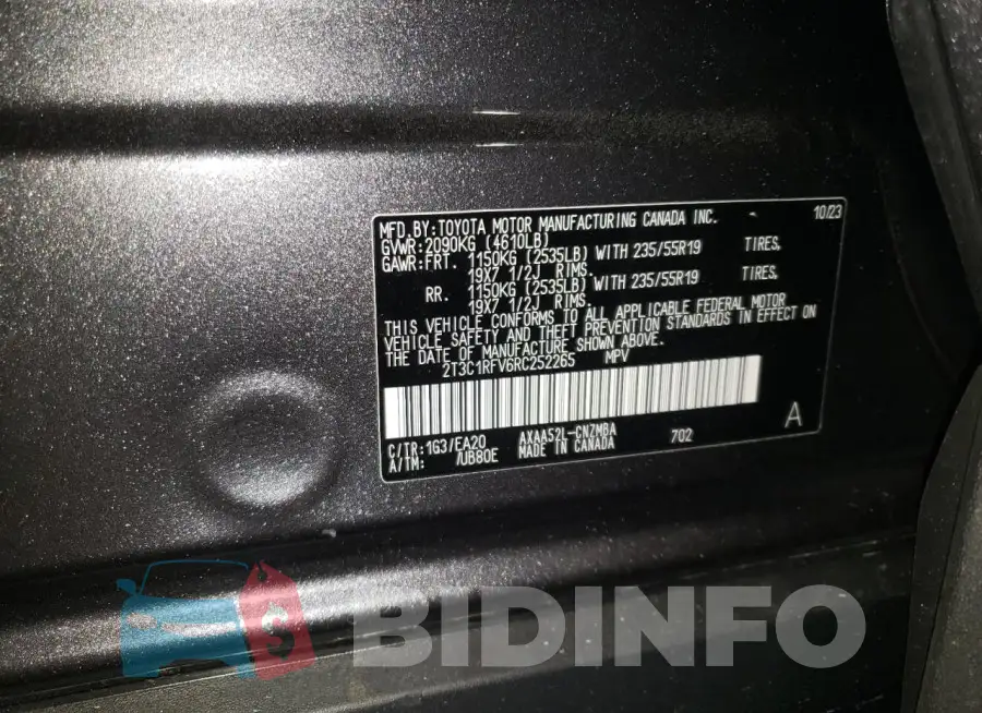 2T3C1RFV6RC252265 Photo# 12