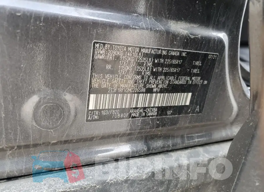 2T3F1RFV2MC226588 Photo# 13