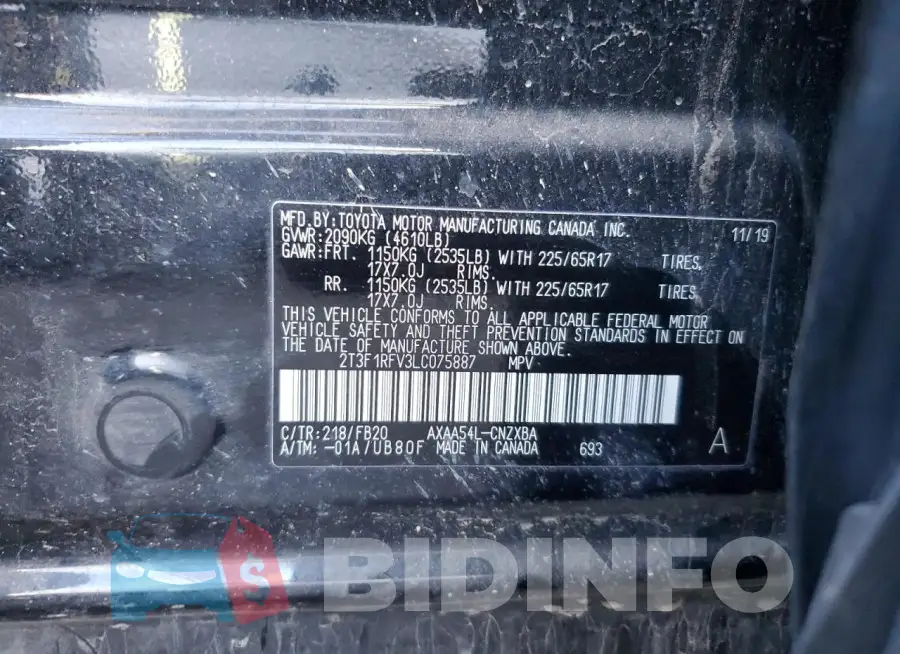 2T3F1RFV3LC075887 Photo# 13