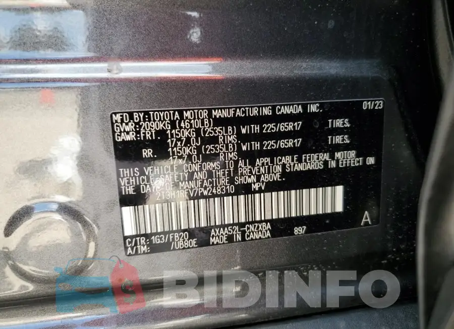 2T3H1RFV7PW248310 Photo# 13