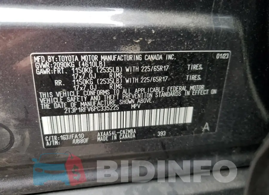 2T3P1RFV6PC335225 Photo# 12