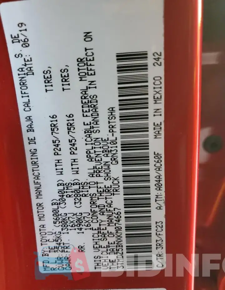 3TMDZ5BNXKM074667 Photo# 12