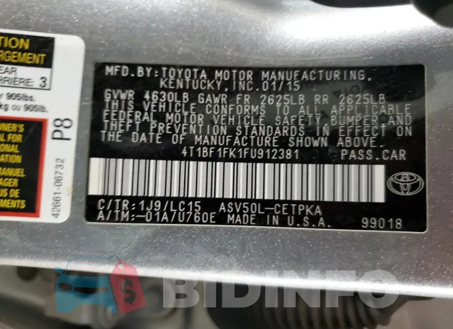4T1BF1FK1FU912381 Photo# 13
