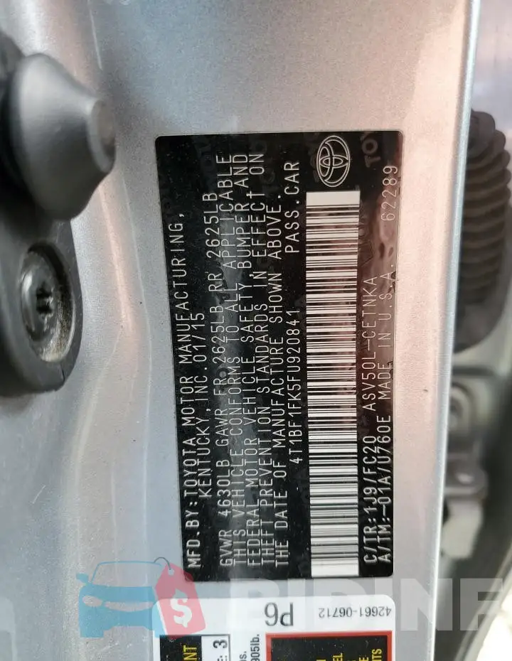 4T1BF1FK5FU920841 Photo# 13