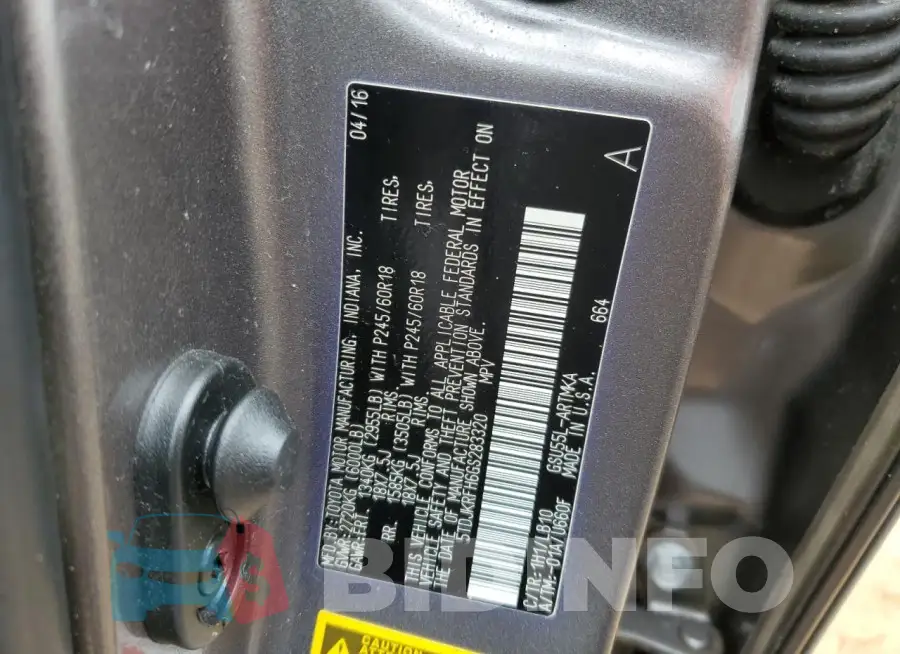 5TDJKRFH6GS283320 Photo# 14