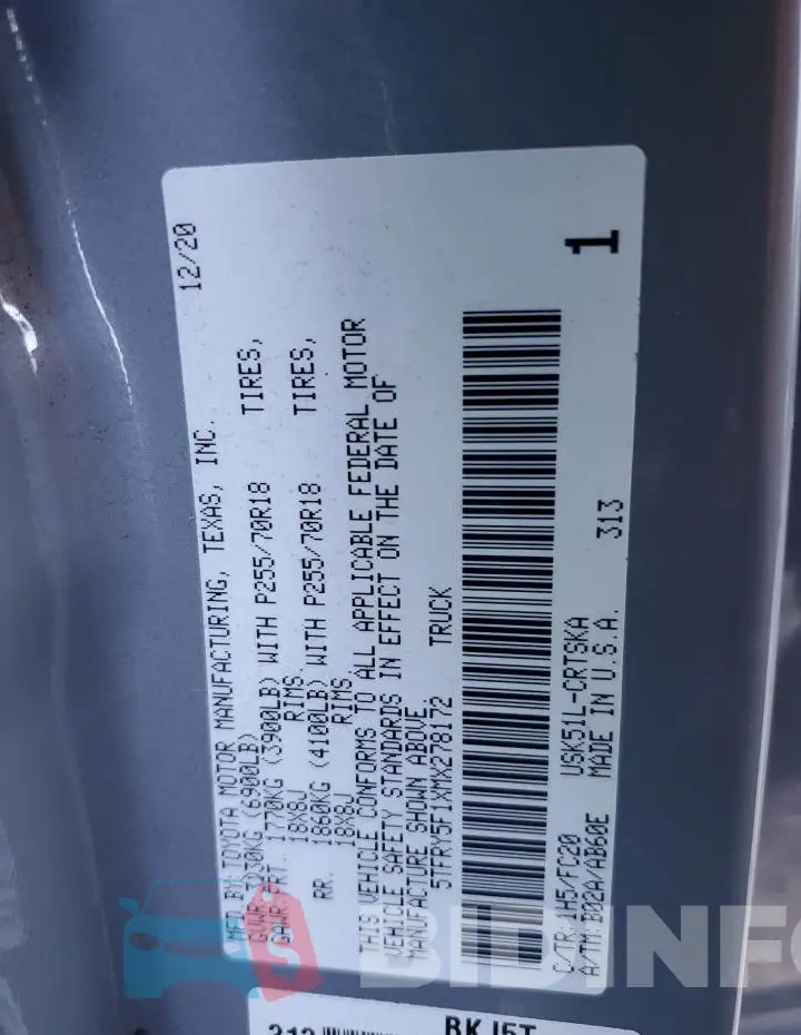 5TFRY5F1XMX278172 Photo# 12