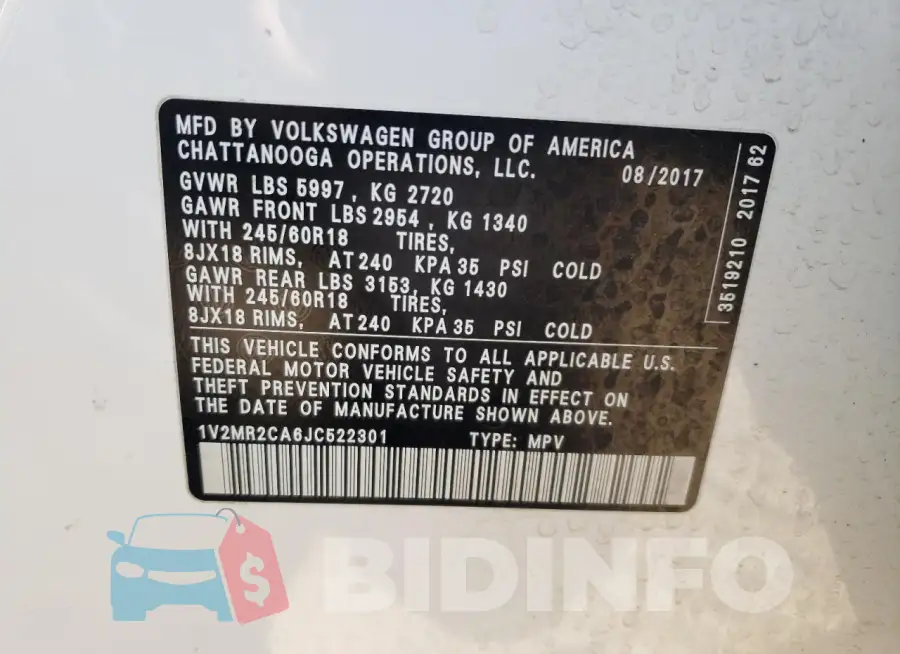1V2MR2CA6JC522301 Photo# 14