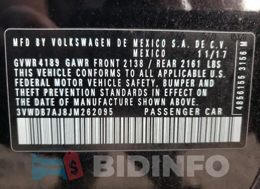 3VWDB7AJ8JM262095 Photo# 13