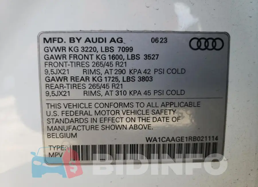 WA1CAAGE1RB021114 Photo# 12