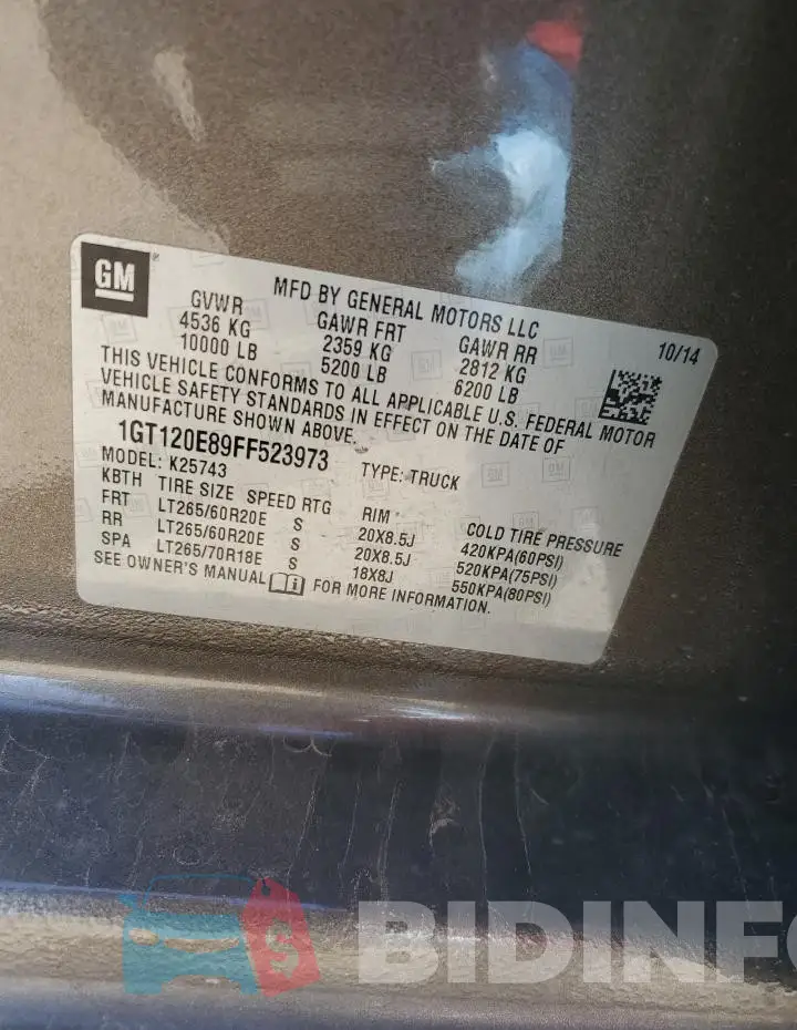 1GT120E89FF523973 Photo# 12