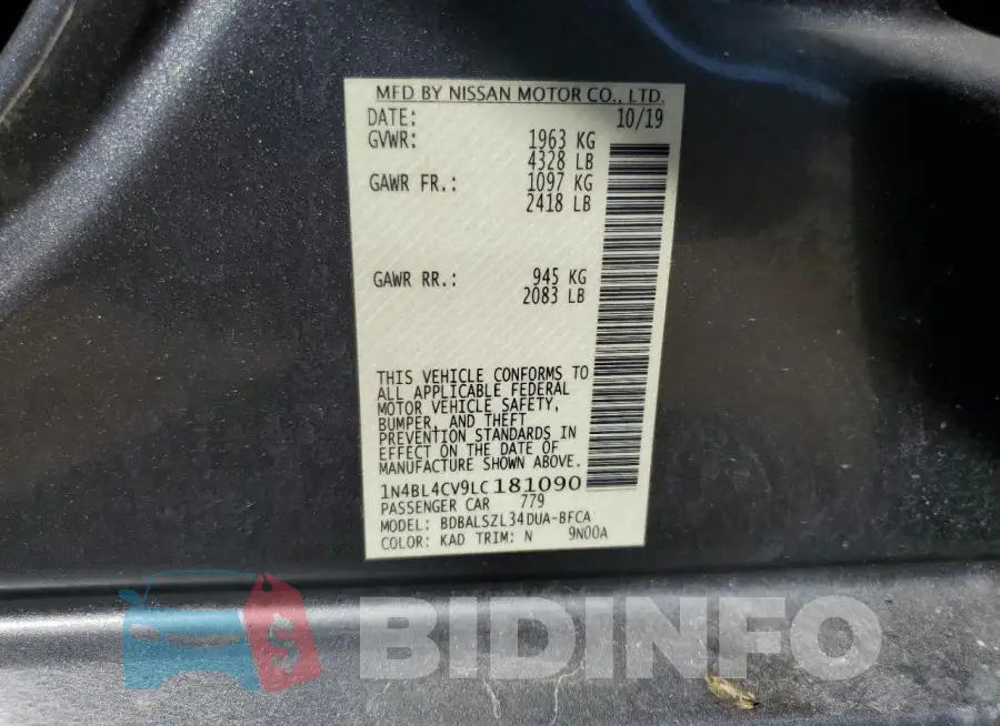 1N4BL4CV9LC181090 Photo# 12