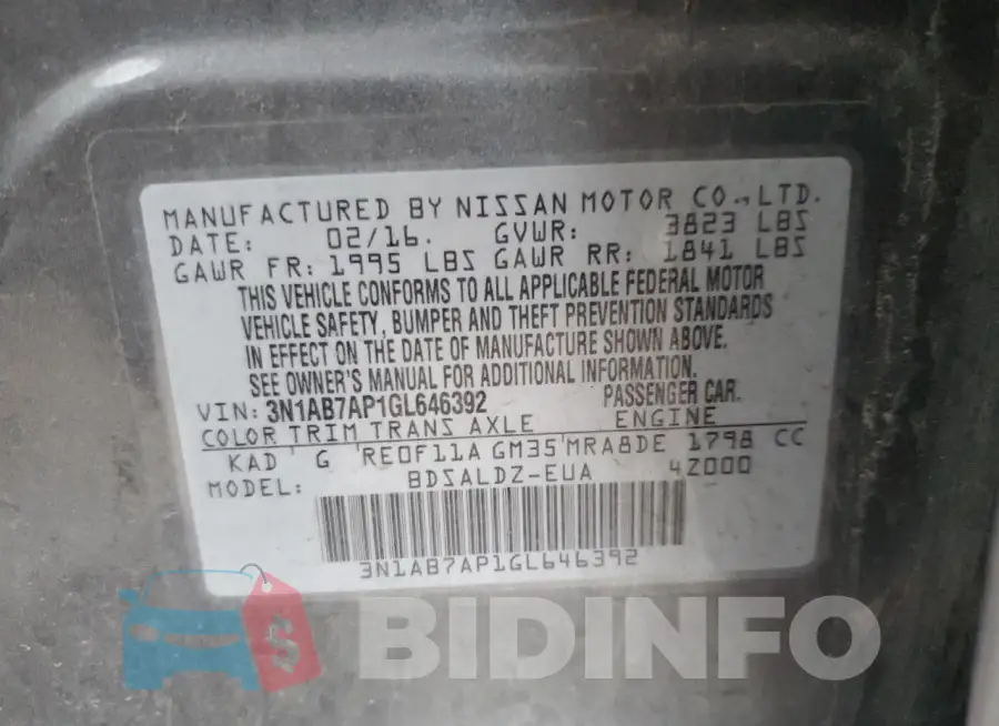 3N1AB7AP1GL646392 Photo# 12