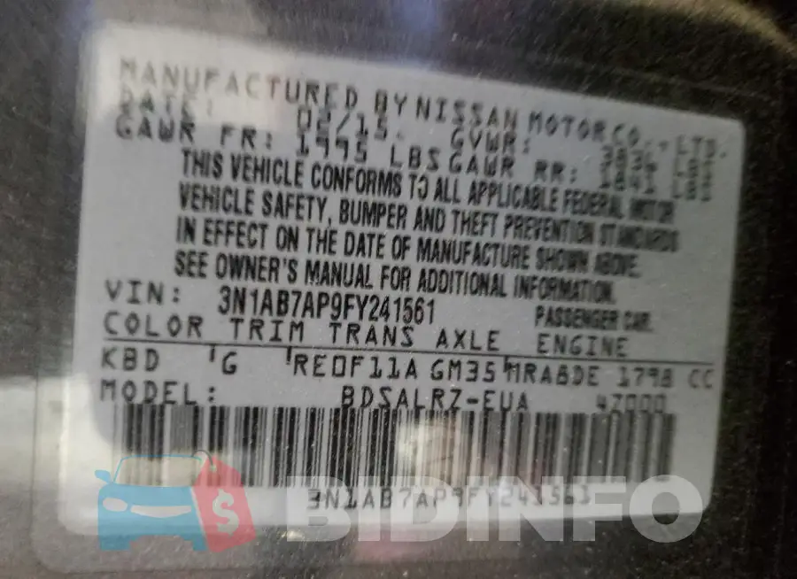 3N1AB7AP9FY241561 Photo# 12