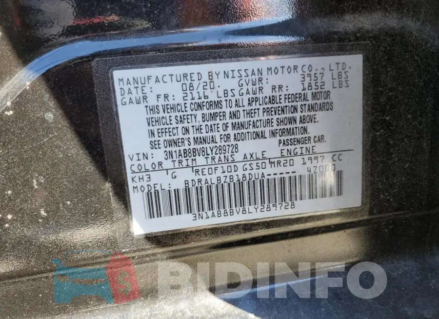 3N1AB8BV8LY289728 Photo# 12