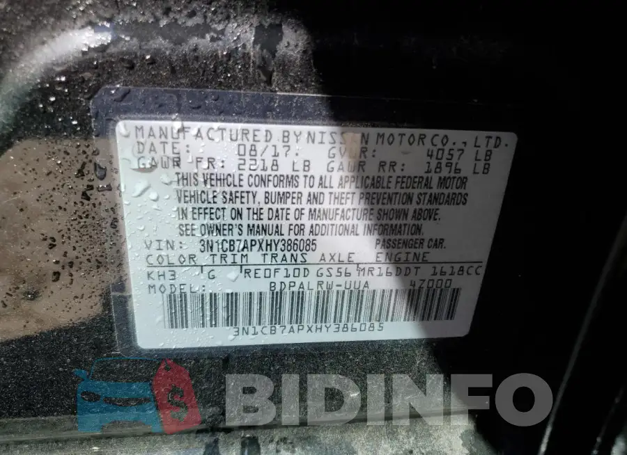 3N1CB7APXHY386085 Photo# 12