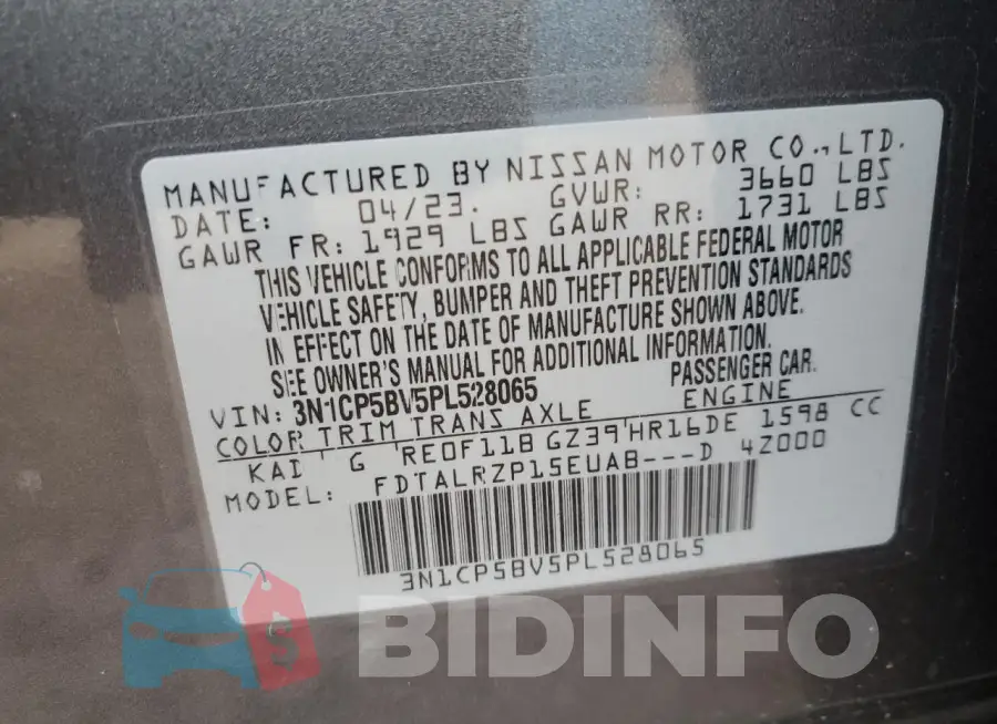 3N1CP5BV5PL528065 Photo# 13
