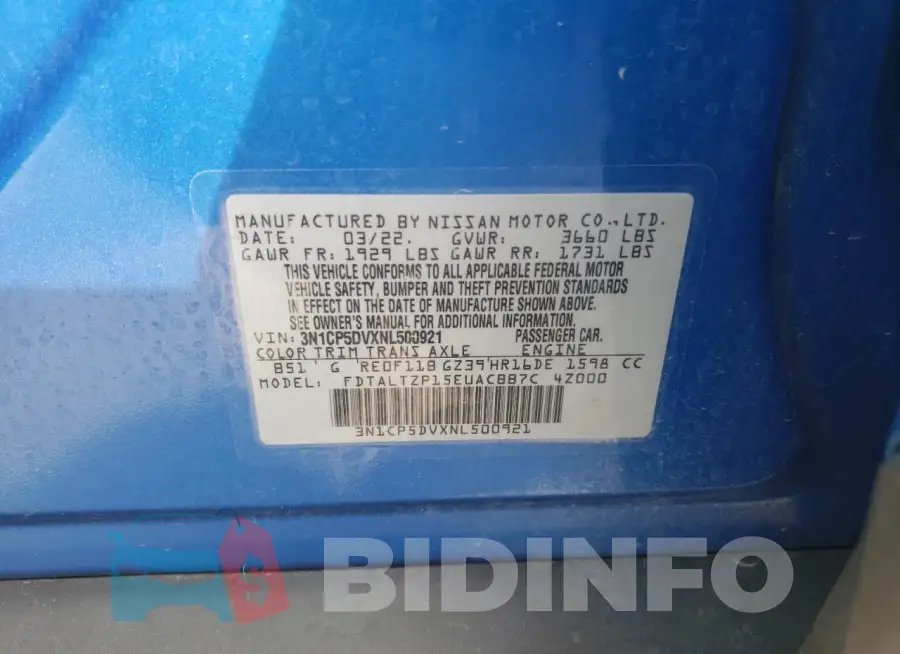 3N1CP5DVXNL500921 Photo# 12