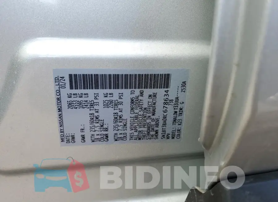 5N1BT3BA0RC678634 Photo# 13