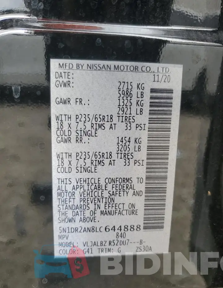 5N1DR2AN8LC644888 Photo# 14