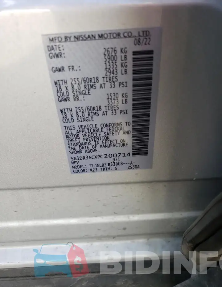 5N1DR3ACXPC200714 Photo# 14