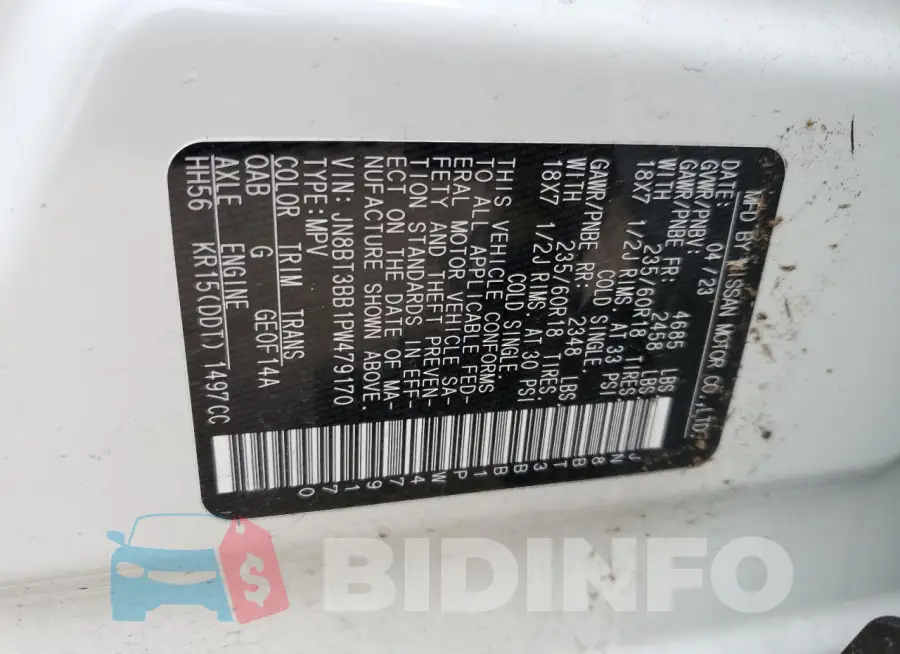 JN8BT3BB1PW479170 Photo# 12