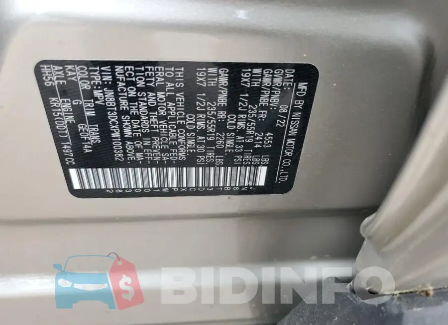 JN8BT3DCXPW100382 Photo# 14