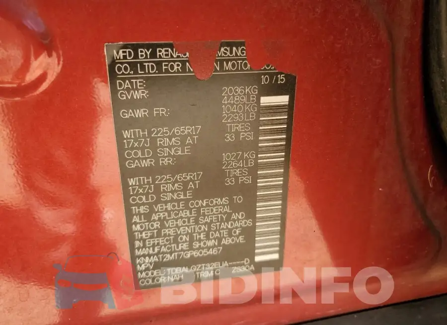 KNMAT2MT7GP605467 Photo# 12