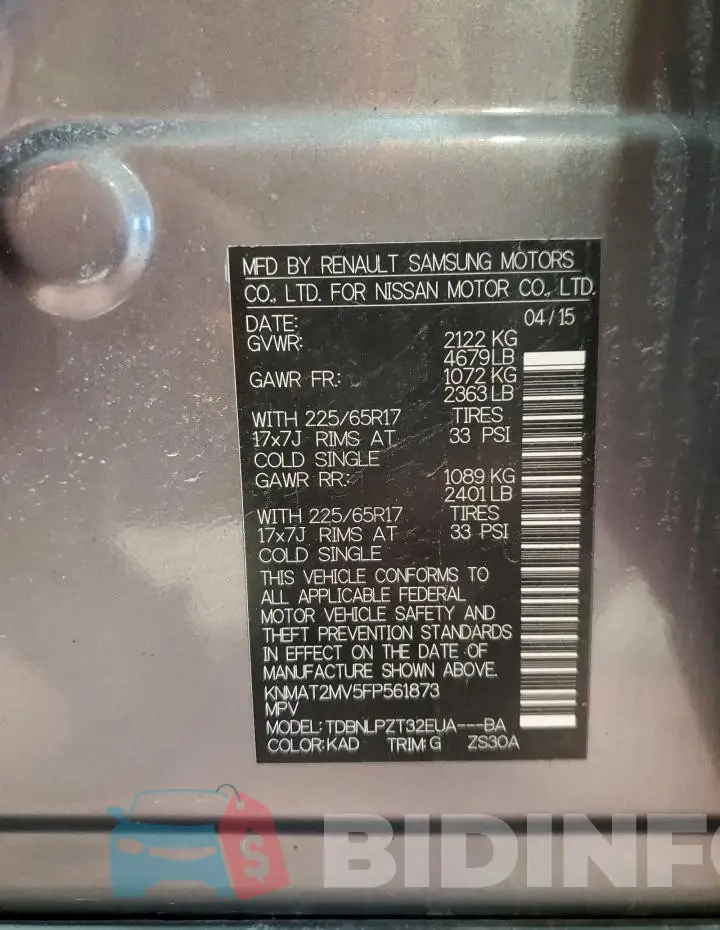 KNMAT2MV5FP561873 Photo# 13